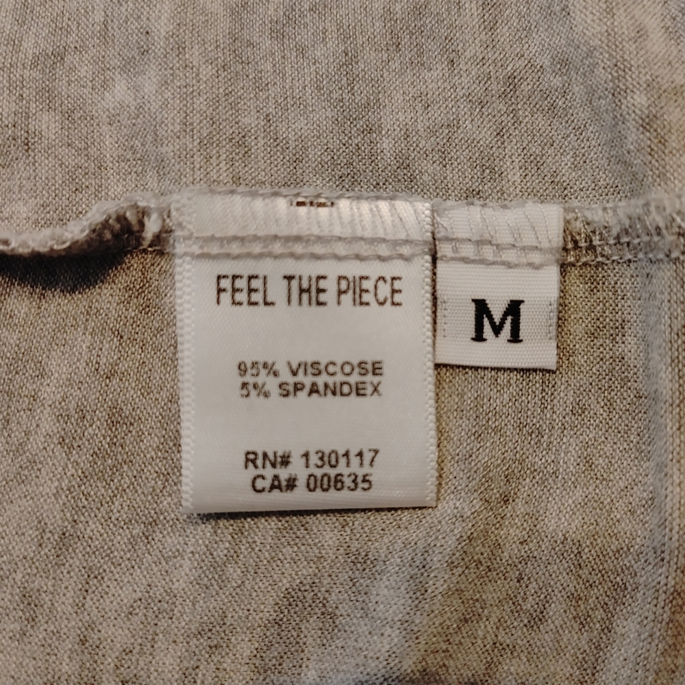 FEEL THE PIECE BY TERRE JACOBS TANK WITH ZIPPER DETAIL, GRAY M - Picture 7 of 8